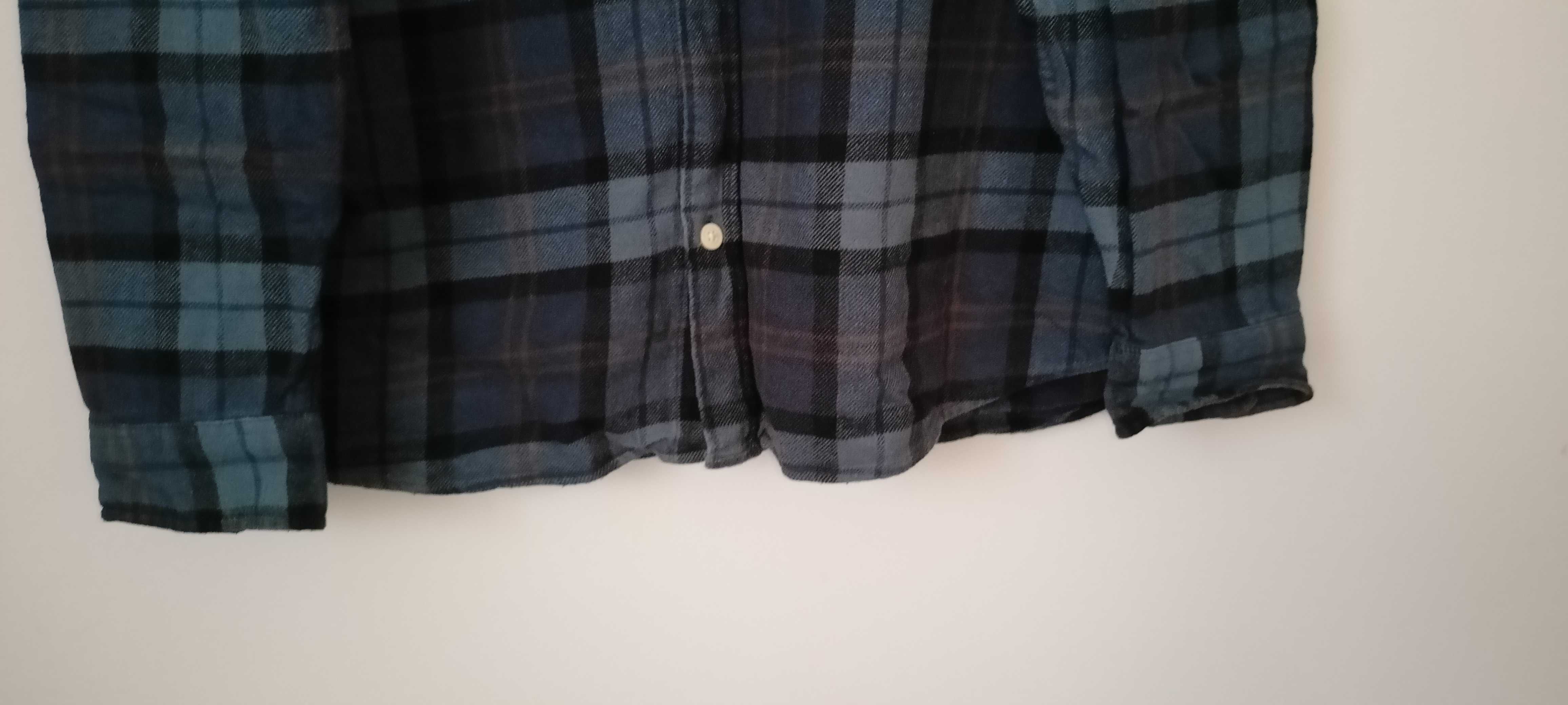 Koszula Flanelowa w kratę H&M 100% Bawełna Relaxed Fit