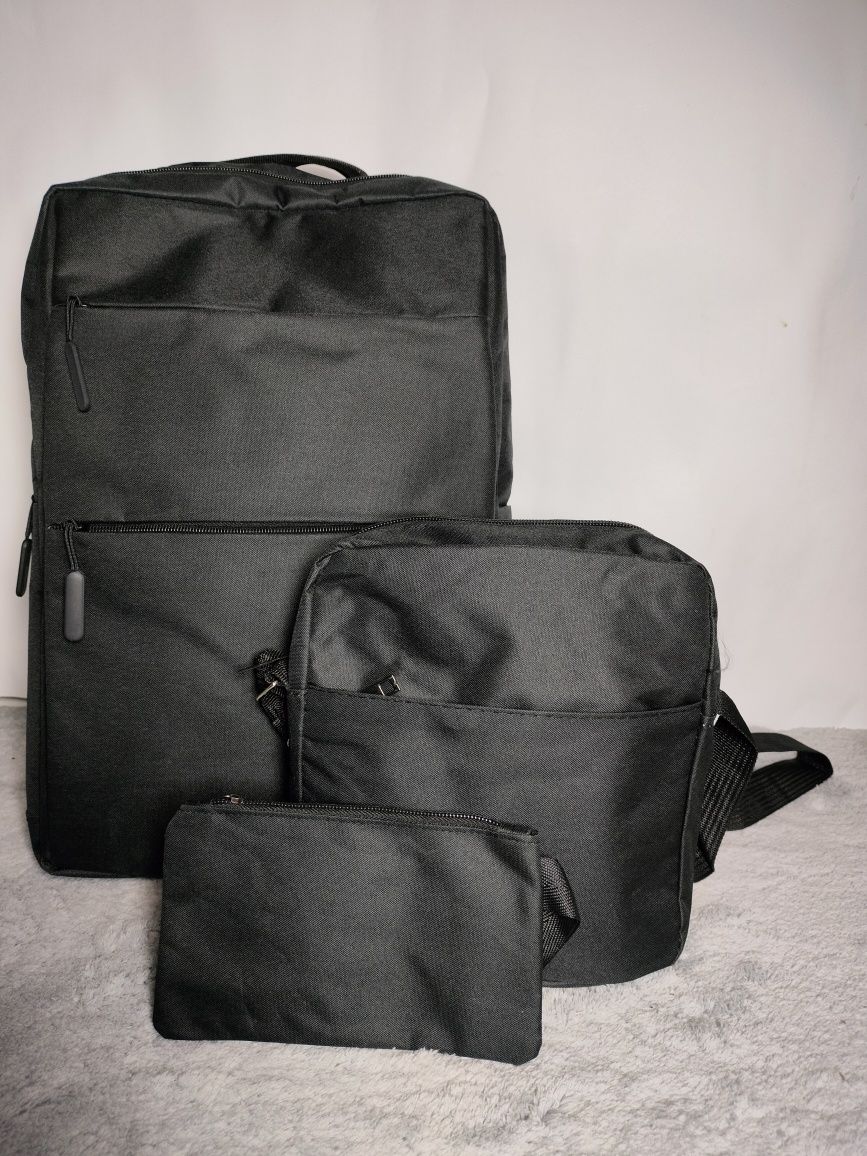 Чорний рюкзак 3 в 1, чудовий подарунок, сумка через плече, клатч