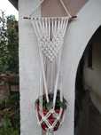Suporte para vaso em macrame