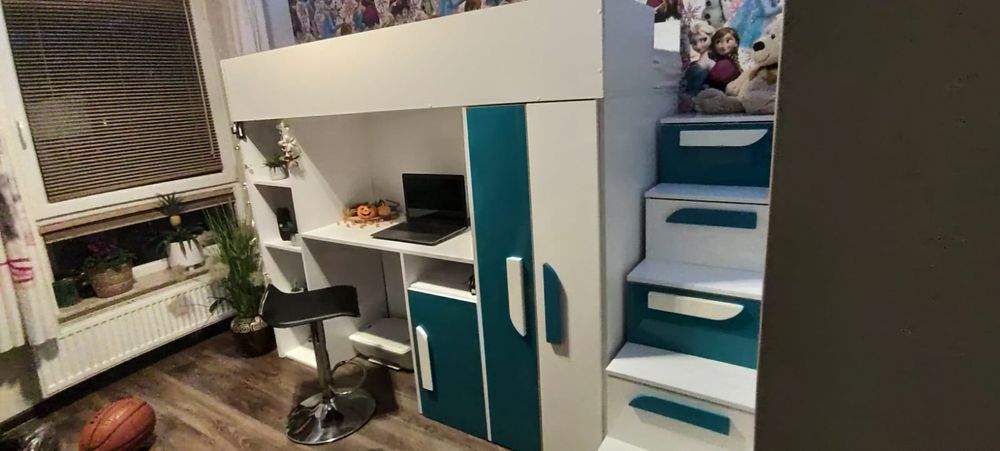 Antresola z biurkiem meble pokój dla dziecka