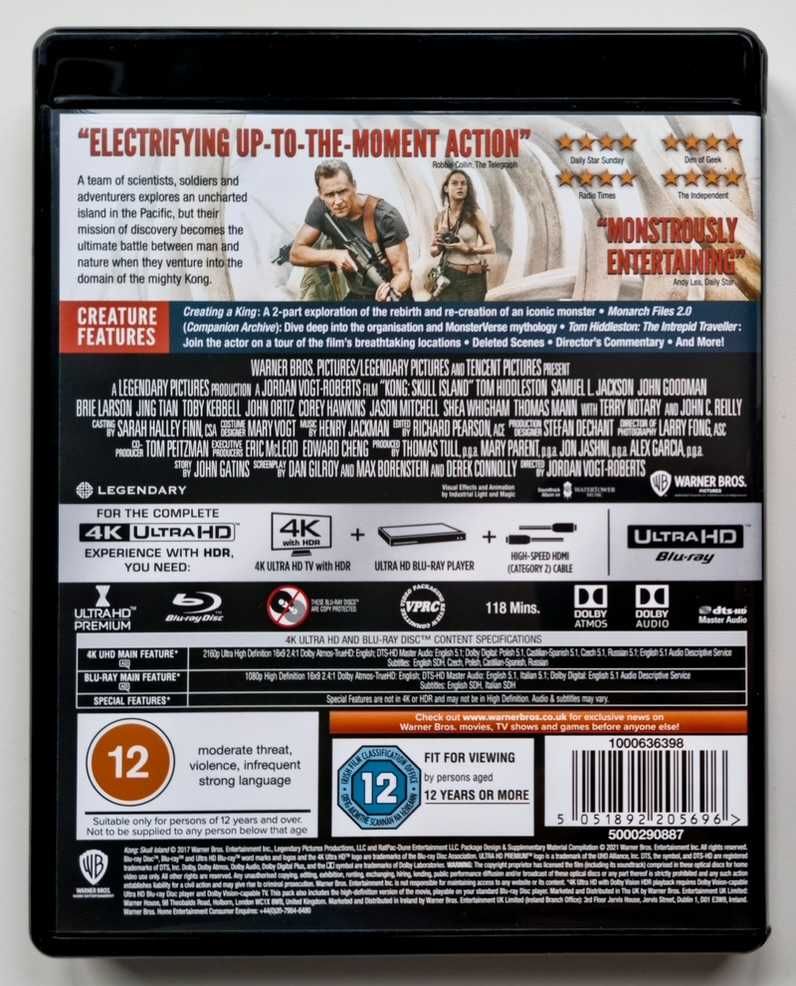 Godzilla, Kong Wyspa Czaszki, Godzilla vs Kong 4K UHD Blu-Ray PL