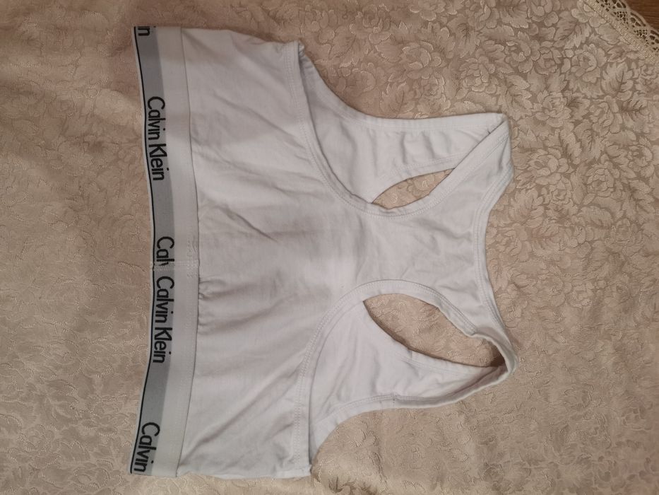 Calvin Klein top sportowy, stanik rozm L, biały, bawełna