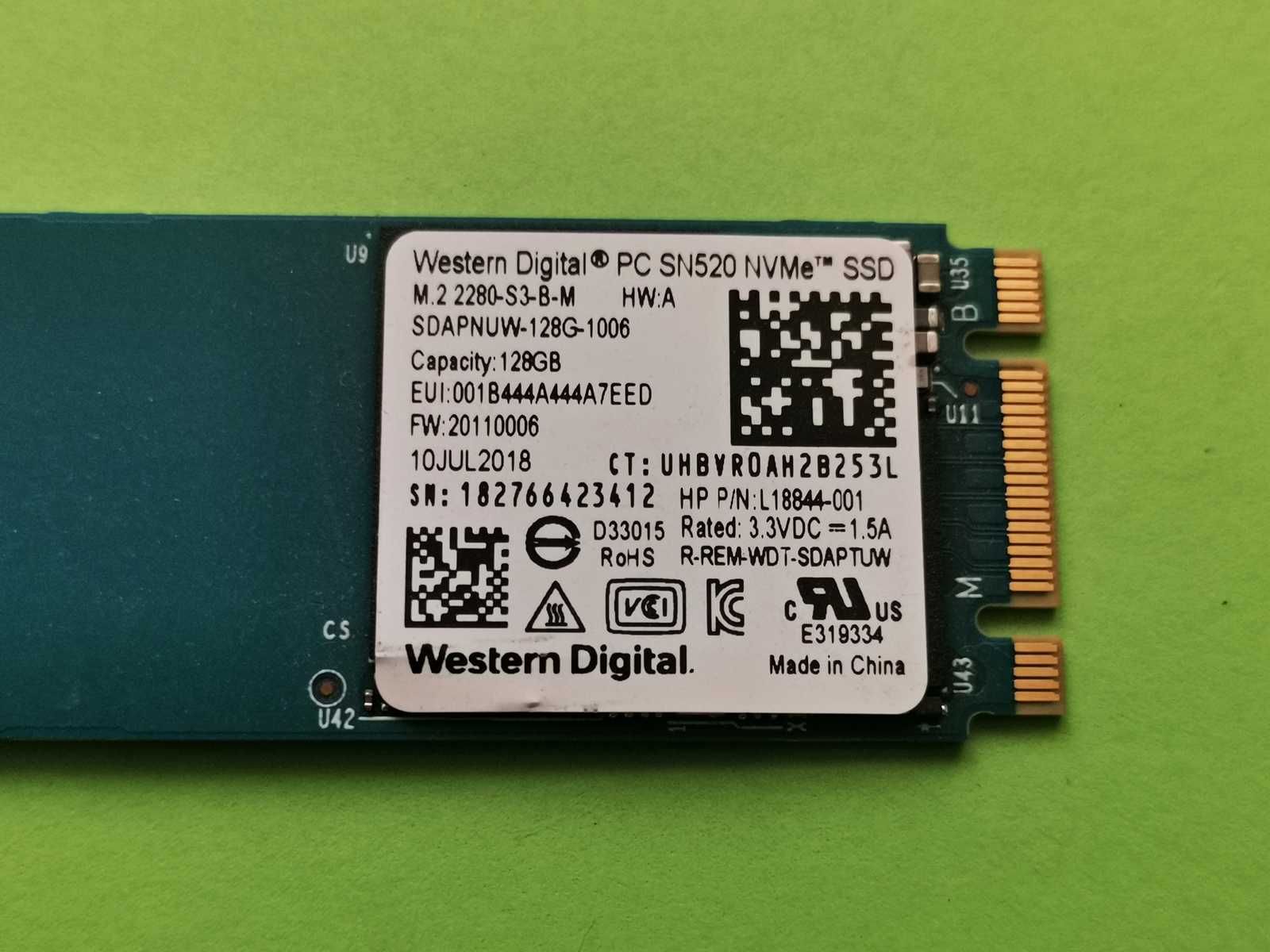 SSD M2 NVMe 128GB WD Sn520