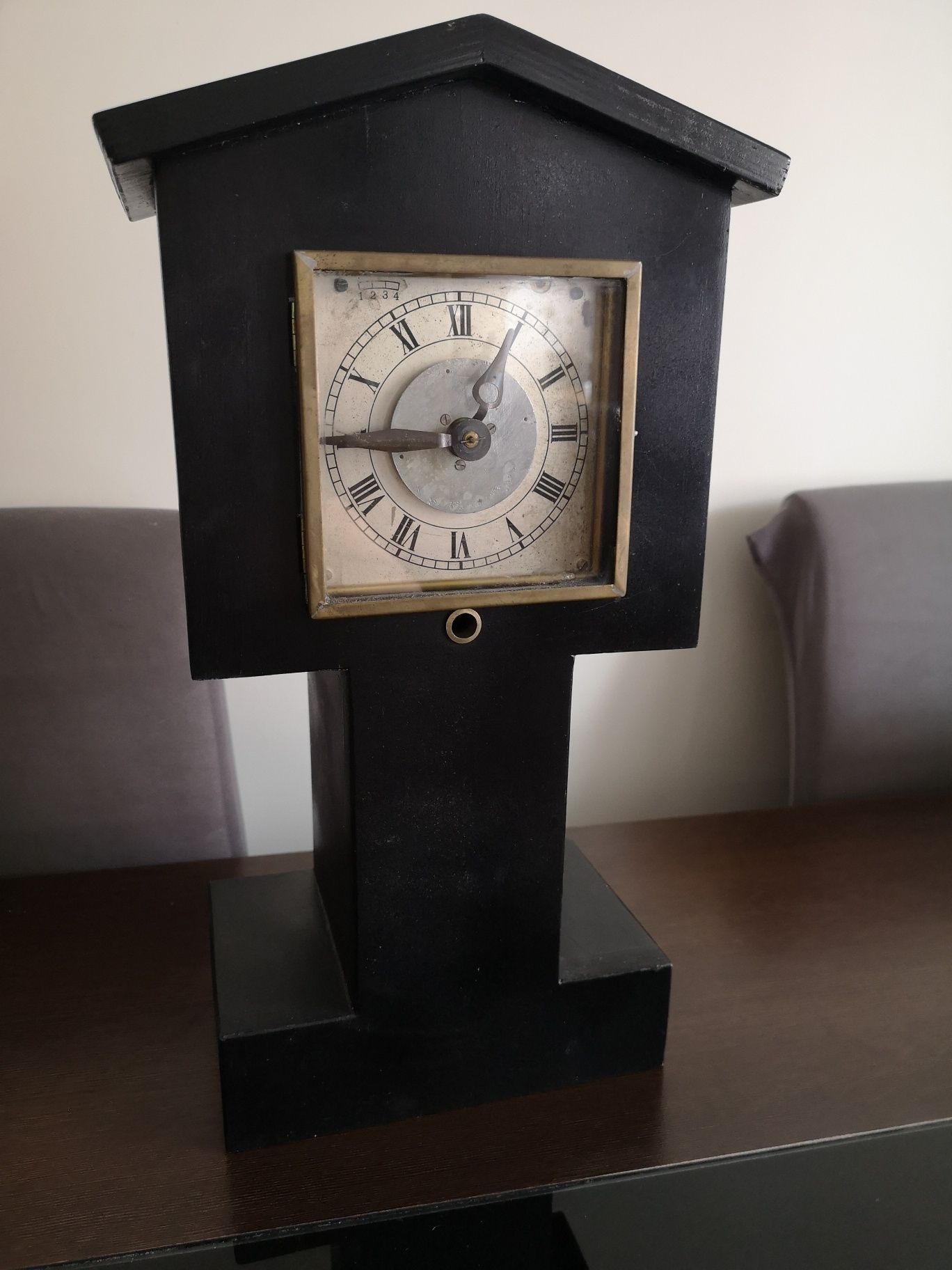 stary zegar wahadłowy drewniany sprawny