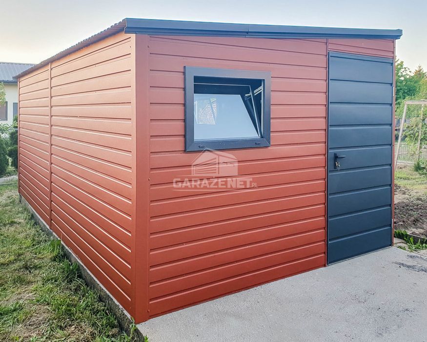 SCHOWEK DOMEK OGRODOWY 2,5X4M Jasny Brąz Antracyt Dach Spad Bok Ts732