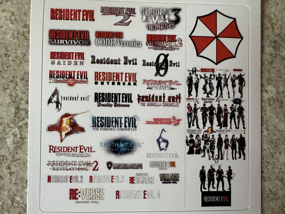 Zestaw naklehek Resident Evil / Loga Wlepy