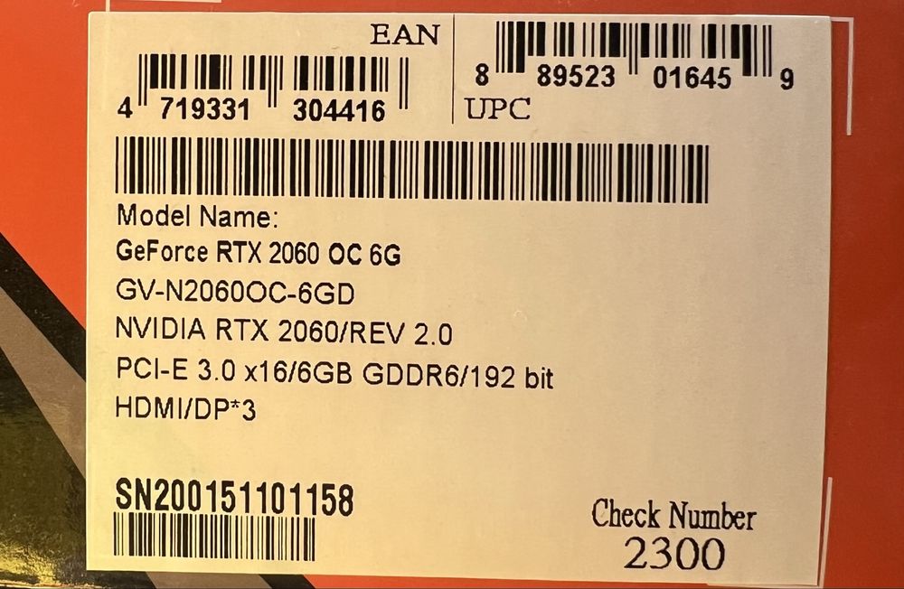 GeForce RTX 2060 OC 6G / GDDR6