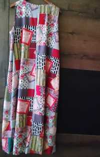 Sukienka patchwork maxi 6-7 xl dla krawcowej