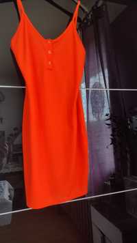 Pomarańczowa sukienka neonowa
