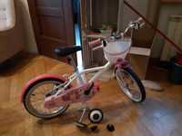 Rower dla dziecka 4-7 lat różowy doczepiane kółka boczne