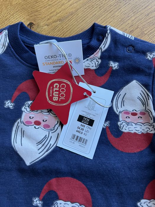 Bluzka SMYK 74 nowa mikołaj świąteczna