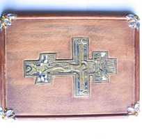 Крест эмалевый в киоте-19век-отличный подарочный вариант,ручная работа