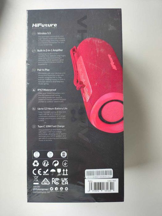 Портативна блютуз колонка HiFuture Alpha 20W (Червона) та Ripple 20W
