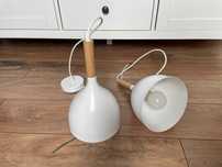 Elegancka lampa wisząca 17cm metal/drewno - STAN IDEALNY!!!
