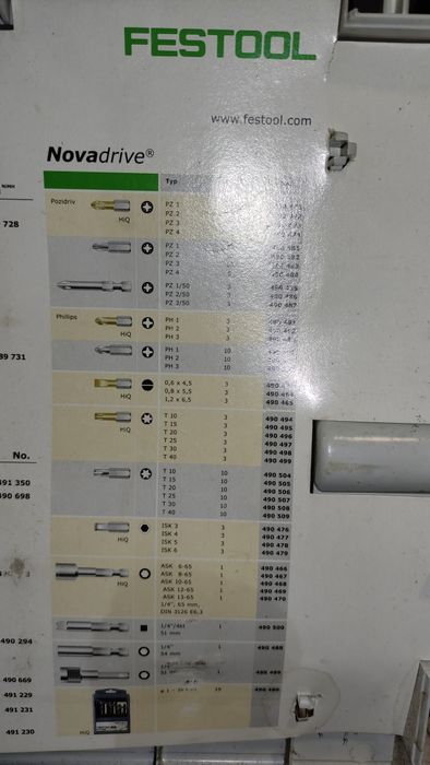 Conjunto Aparafusadora de Bateria Festool em Caixa com Acessórios