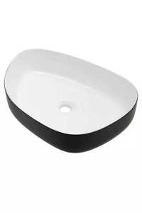 Umywalka łazienkowa nablatowa czarno-biała
