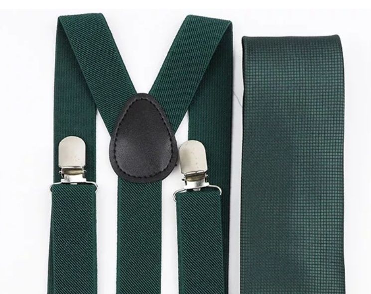 Conjunto suspensórios com laço ou gravata novos