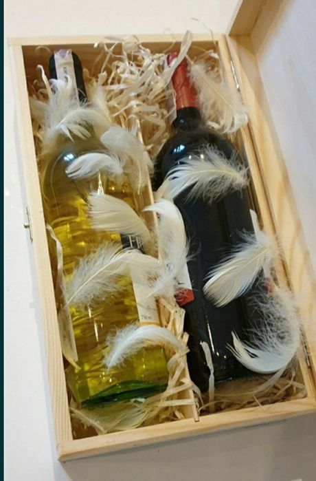 Skrzynka na 2 wina Pamiątka Ślubu Grawer ze zdjęcia Dedykacja