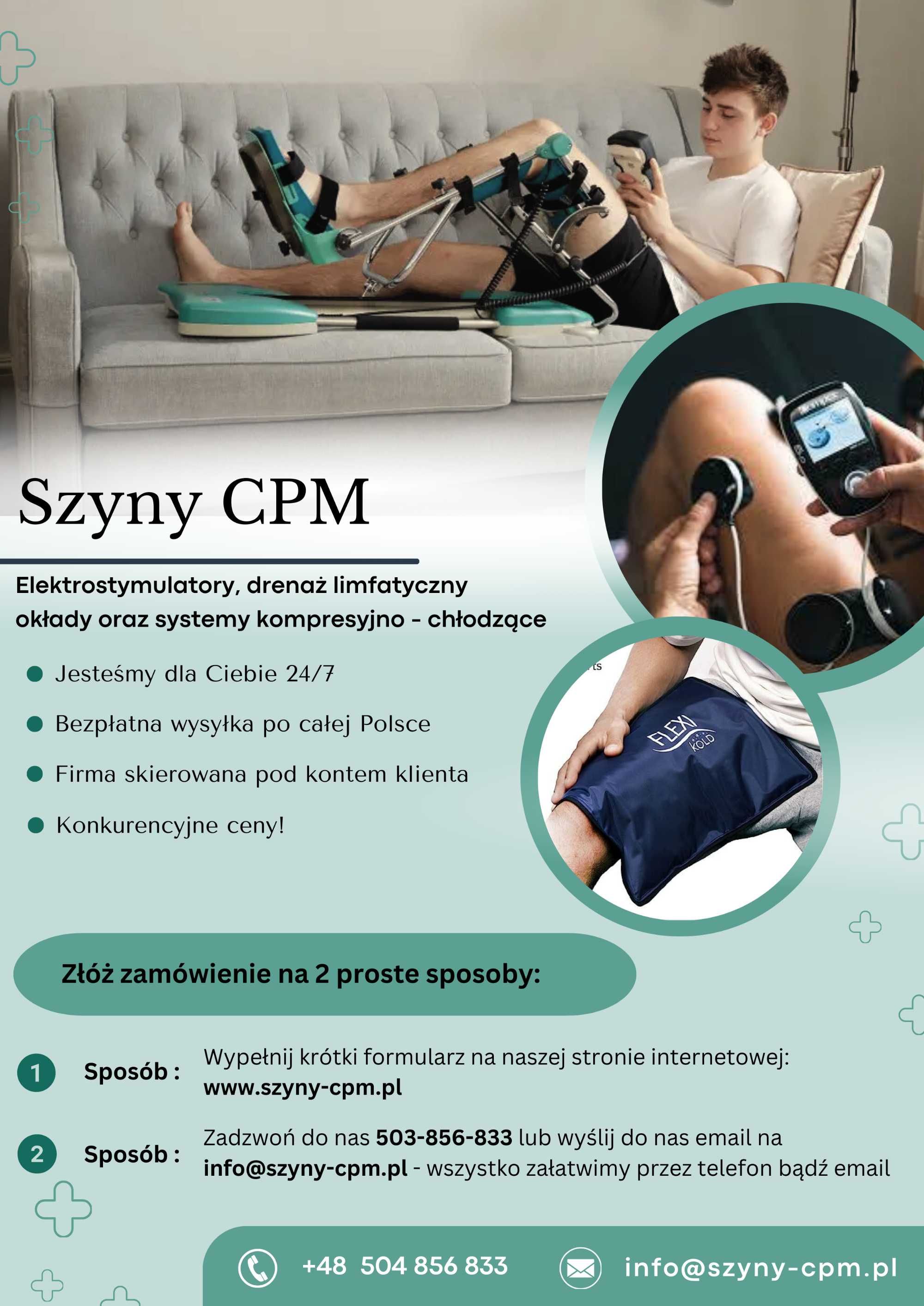 Kinetec / Artromot - szyna CPM - wynajem - Olsztyn i okolice