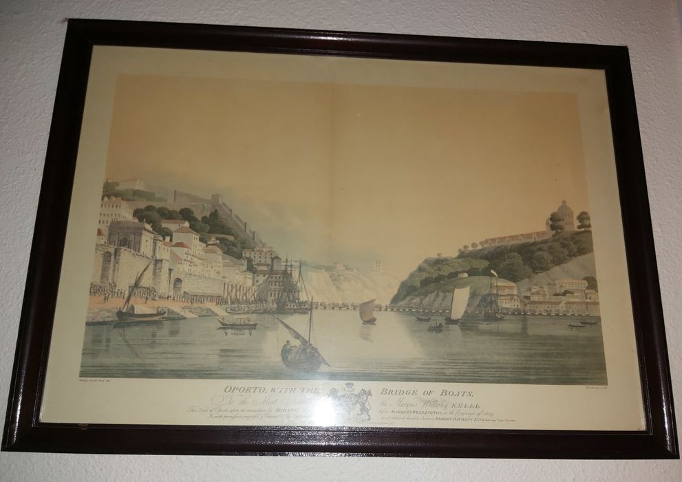 Quadro "Oporto, with the bridge of boats"