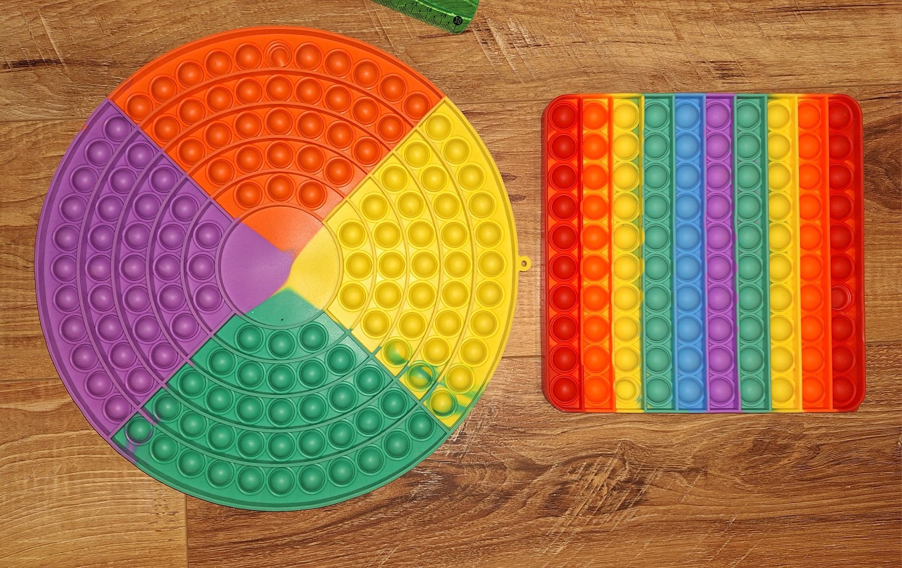 Zestaw 4 szt. POPIT kolorowy PUSH BUBBLE POP IT kwadrat okrągły