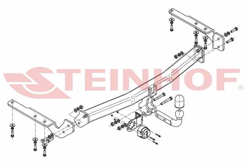 HAK HOLOWNICZY + moduł 7 pin Toyota Highlander II od 2008 do 2014