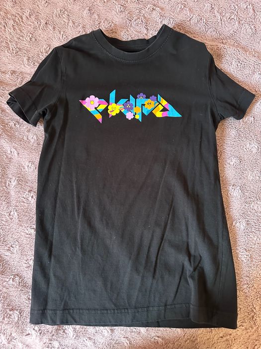 Bluzka EKIPA jak nowa rozm. 146 czarna kolorowy napis