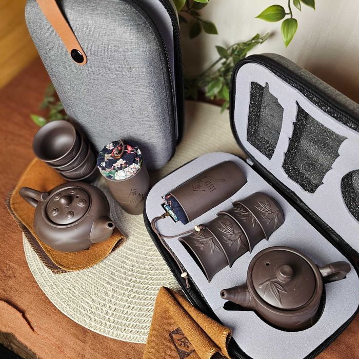 Дорожній сервіз +❱ на 4 персони з чайницею ❰+ ісинська глина