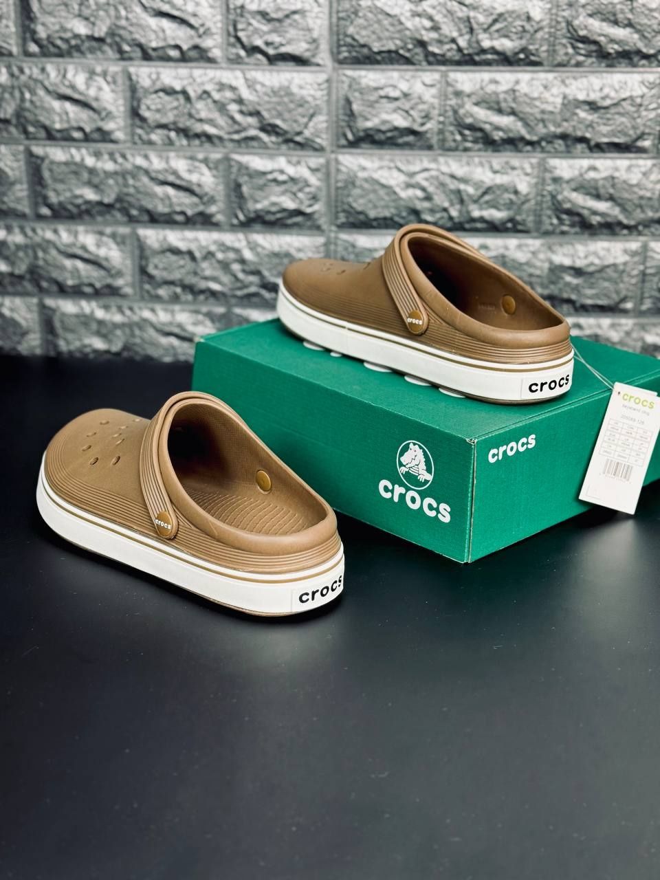 МУЖСКИЕ кроксы Crocs  шлёпанцы Крокс коричневые 40-45 шлёпки