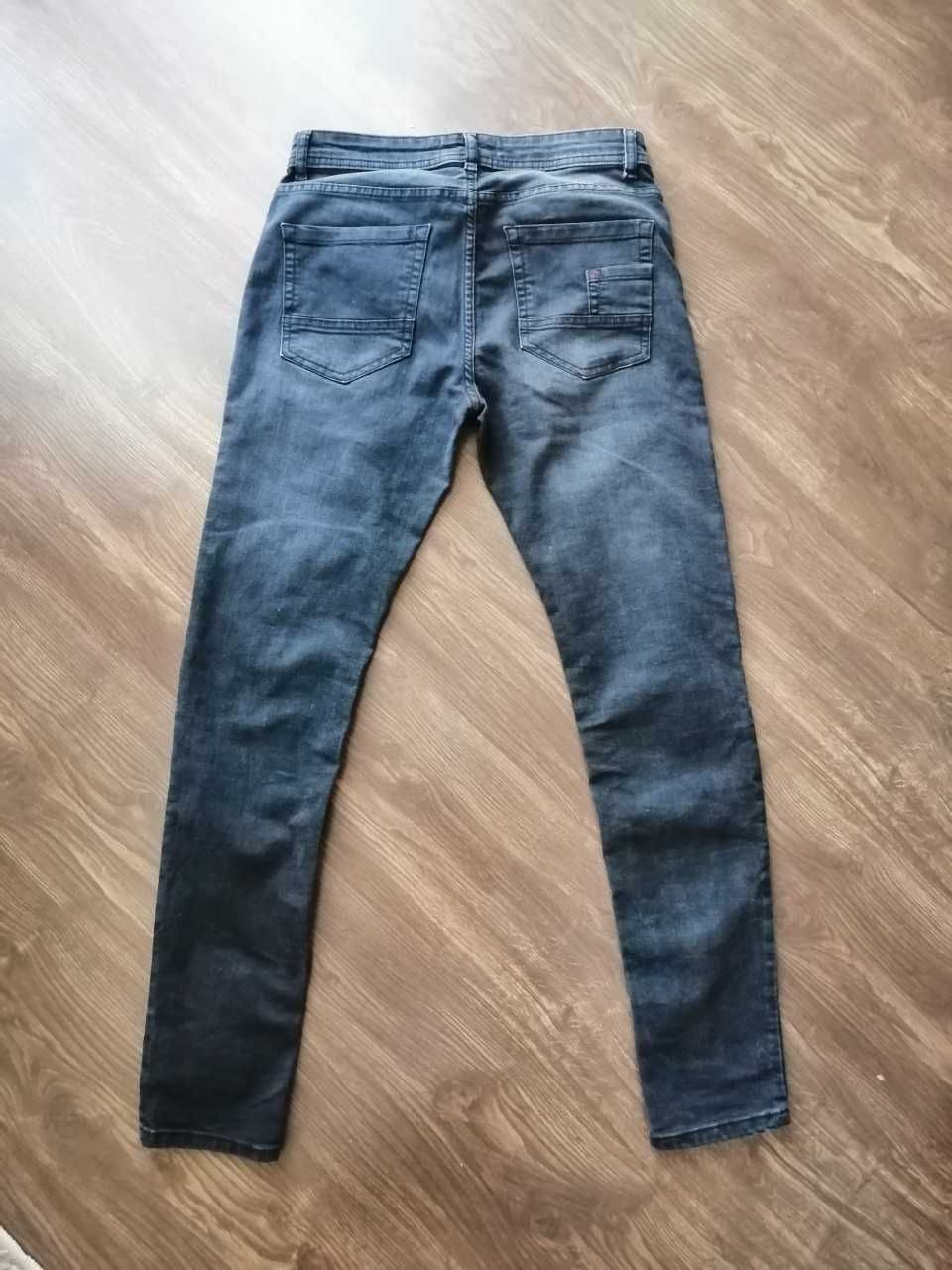 ciemno szare spodnie jeans slim elastyczne 28/30  House denim