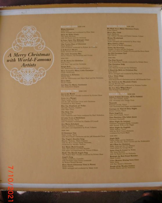 4 LP´s da Reader´s Digest  A Merry Christmas With World Famous Artists