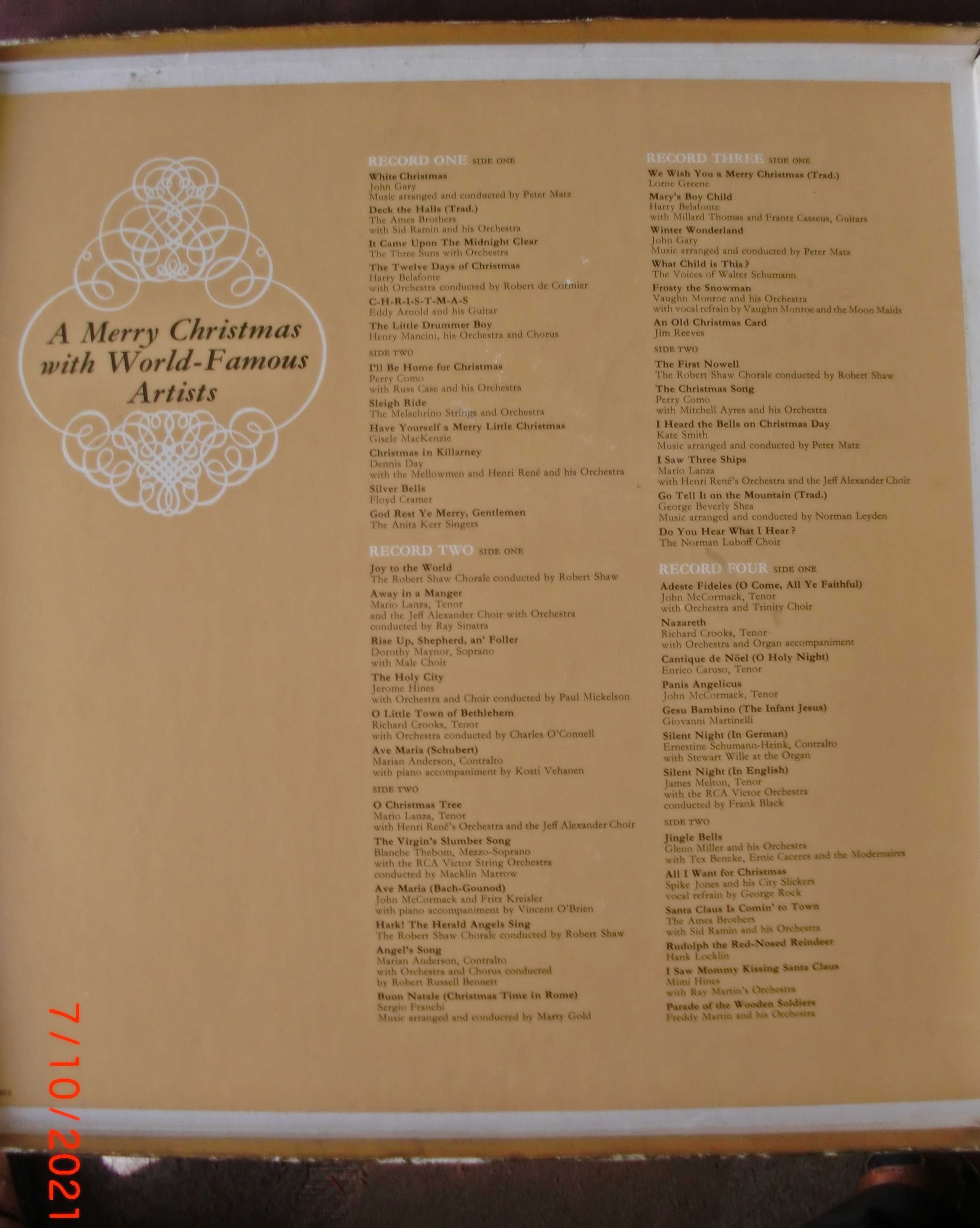 4 LP´s da Reader´s Digest  A Merry Christmas With World Famous Artists