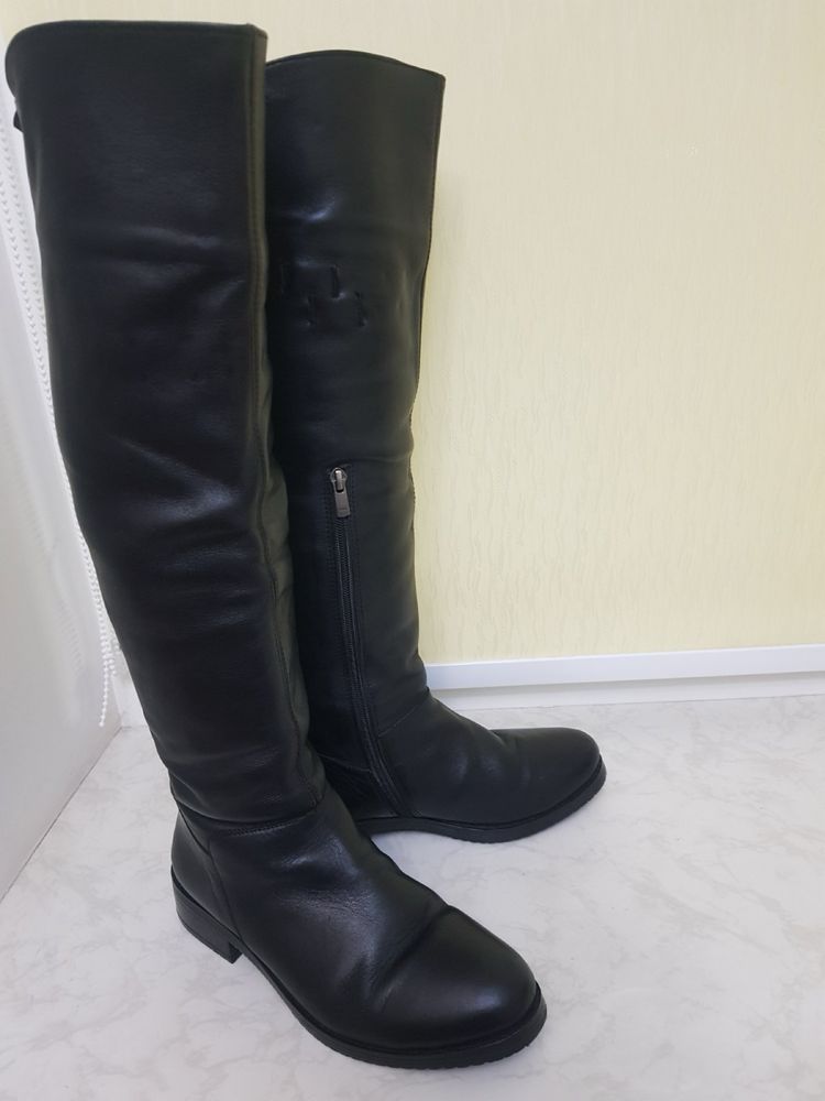 Сапоги женские кожа, р.39-40, высокие, ботфорты