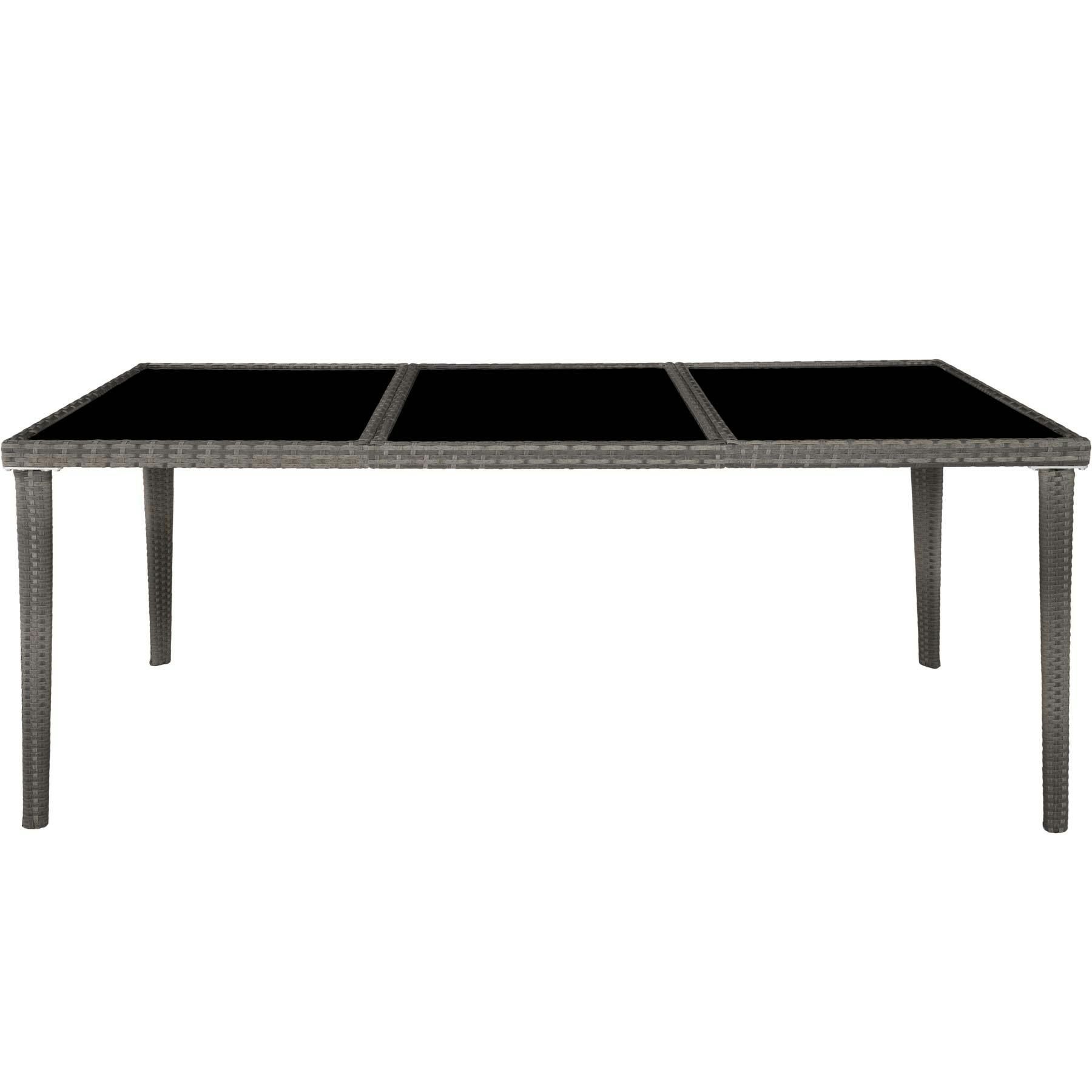 Conjunto de rattan e alumínio para jardim - cinzento