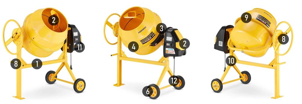 Betoniarka wolnospadowa mieszalnik HIGHER PROFESSIONAL 120 L 230V 650W