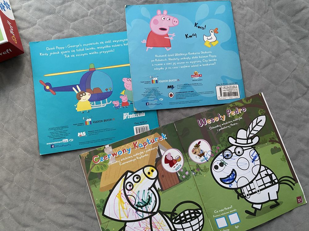 Świnka Peppa George zestaw książki maskotka puzzle wielka księga bajek