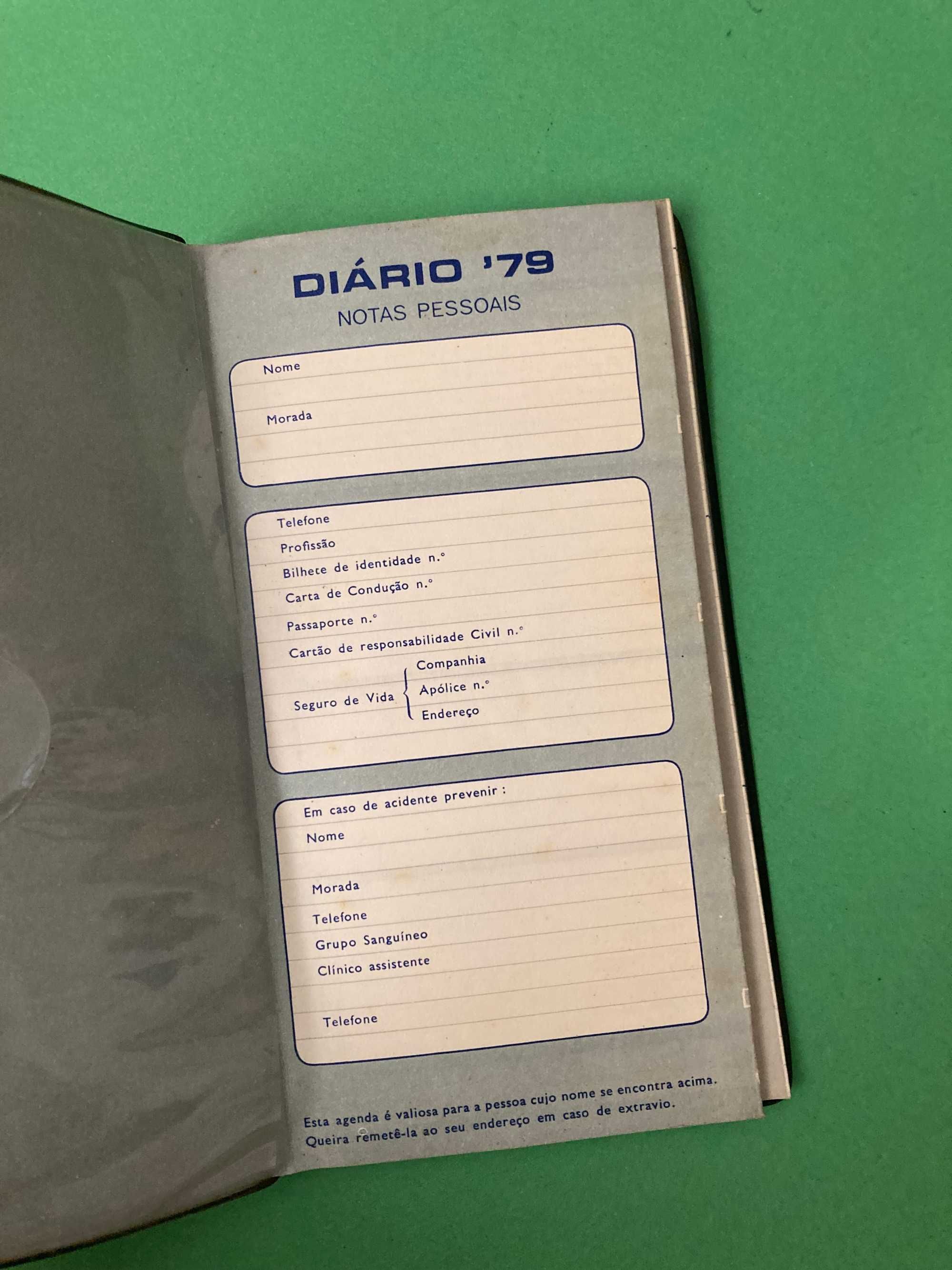 Rara Agenda de Bolso da marca Ambar de 1979 - Nova