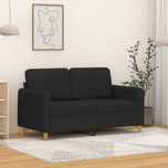 vidaXL Sofa 2-osobowa, czarna, 120 cm, tapicerowana tkaniną