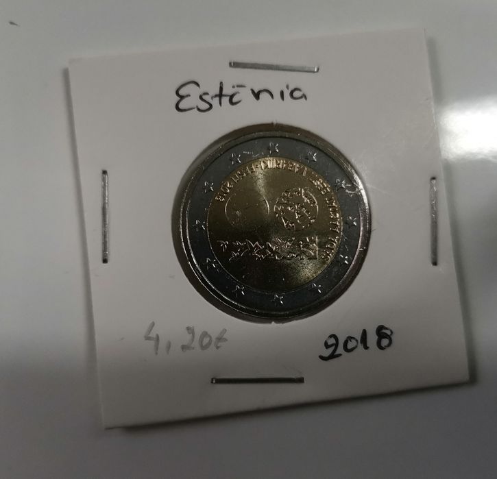Moeda UNC comemorativa de 2€ - Estónia 2018