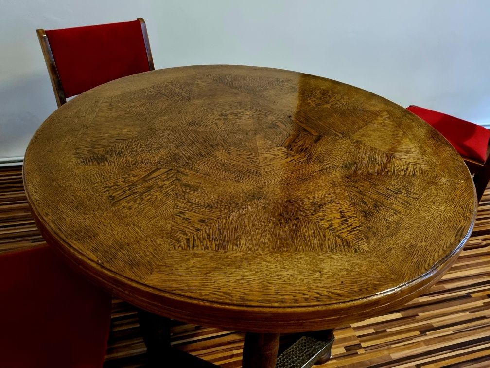 Drewniany stół okrągły, antyk