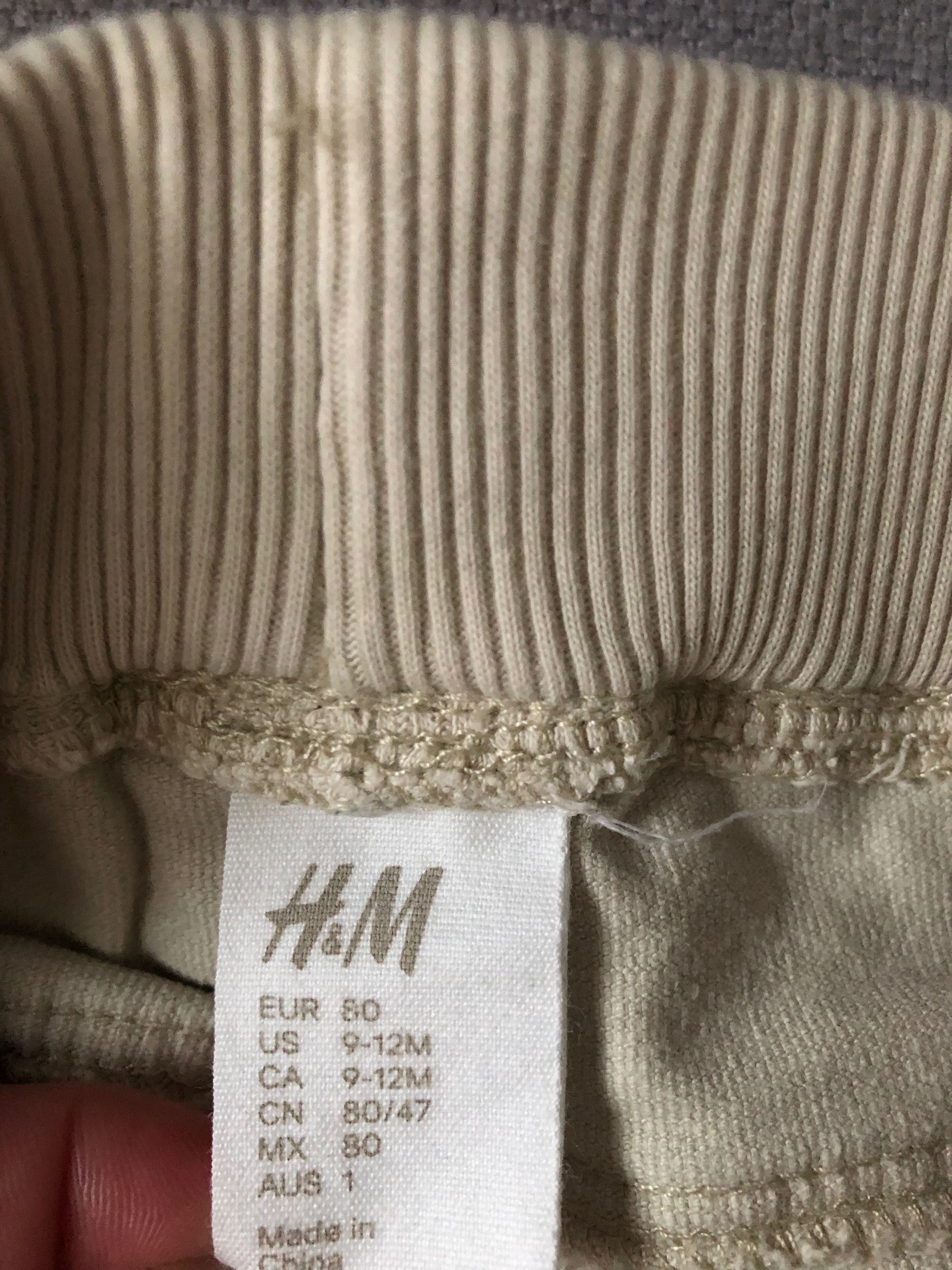 Spodnie jasne zamsz H&M r 80