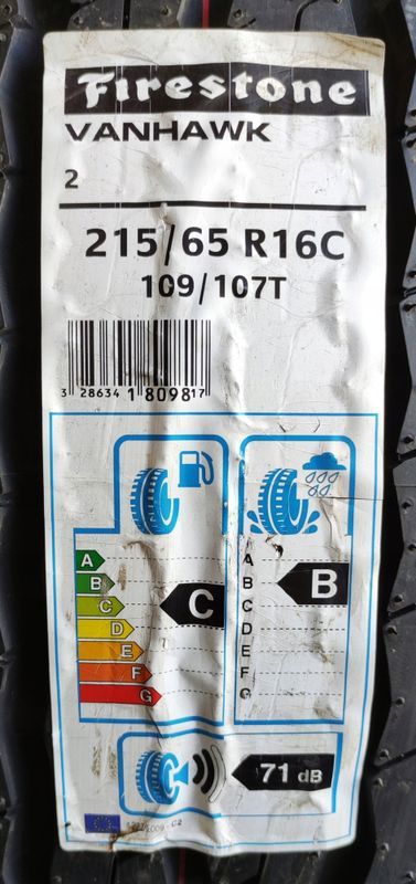 2x 215/65r16c Firestone Vanhawk 2 C/B/71dB 2 lata gwarancji