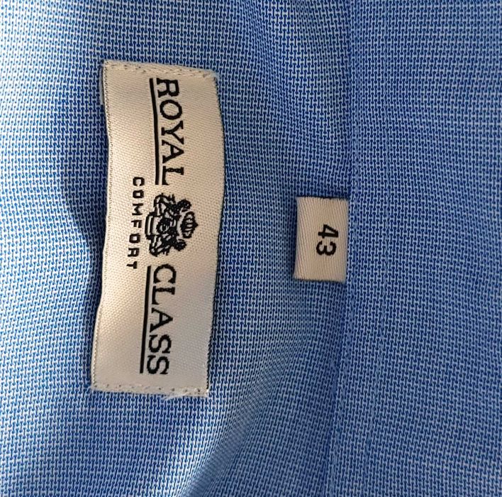 Nowa niebieska koszula w drobniutką kratkę Royal Class rozm. 43