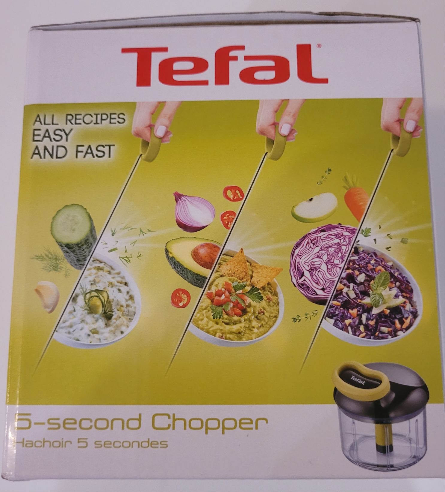 Nowy TEFAL rozdrabniacz ręczny siekacz SZATKOWNICA 900 ml