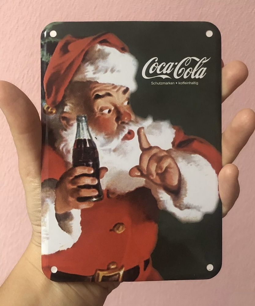 Placa Metal Coca Cola / Pai Natal (15 * 11.5) - ligeiros defeitos