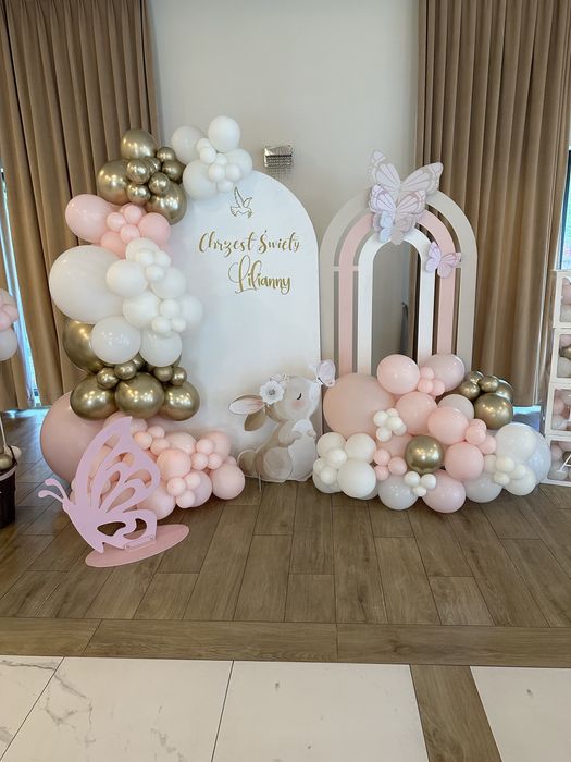Ścianka balon chrzest Komunia dekoracja