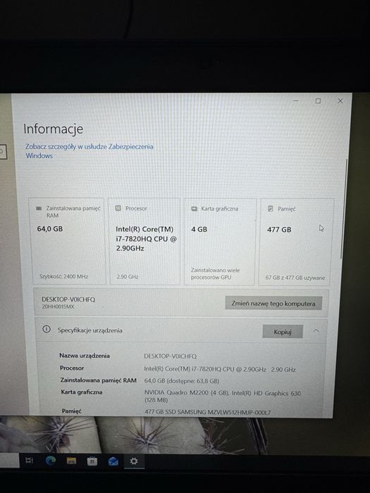 Lenovo ThinkPad P51 – i7-7820HQ 64 GB RAM Quadro M2200 SSD 512 GB