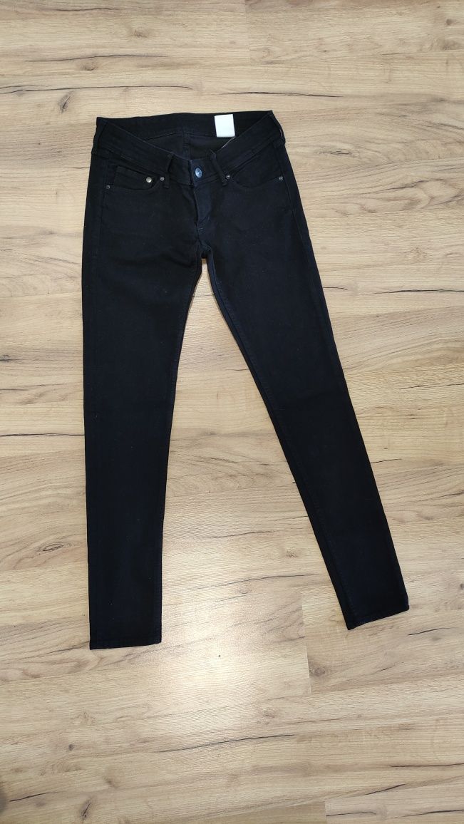 Czarne spodnie damskie skinny h&m, rurki,