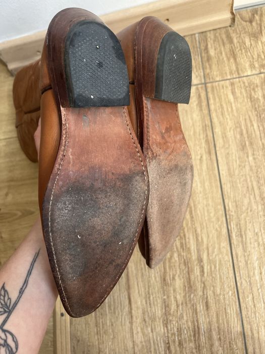 Вінтажні Шкіряні ковбойські чоботи  38-39р