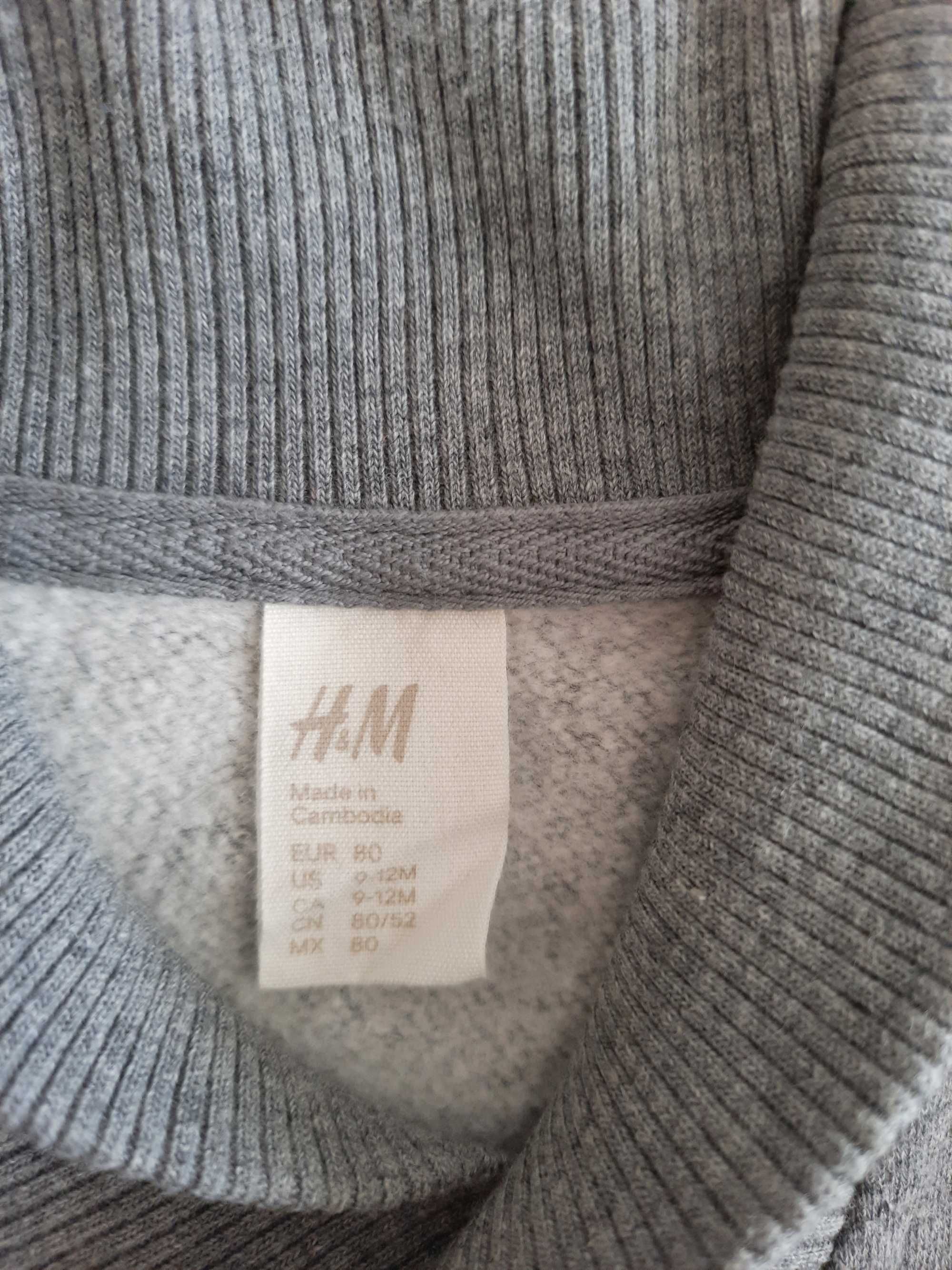 Bluza dres dresik sweterek H&M roz. 80, 9-12M, SUPER STAN